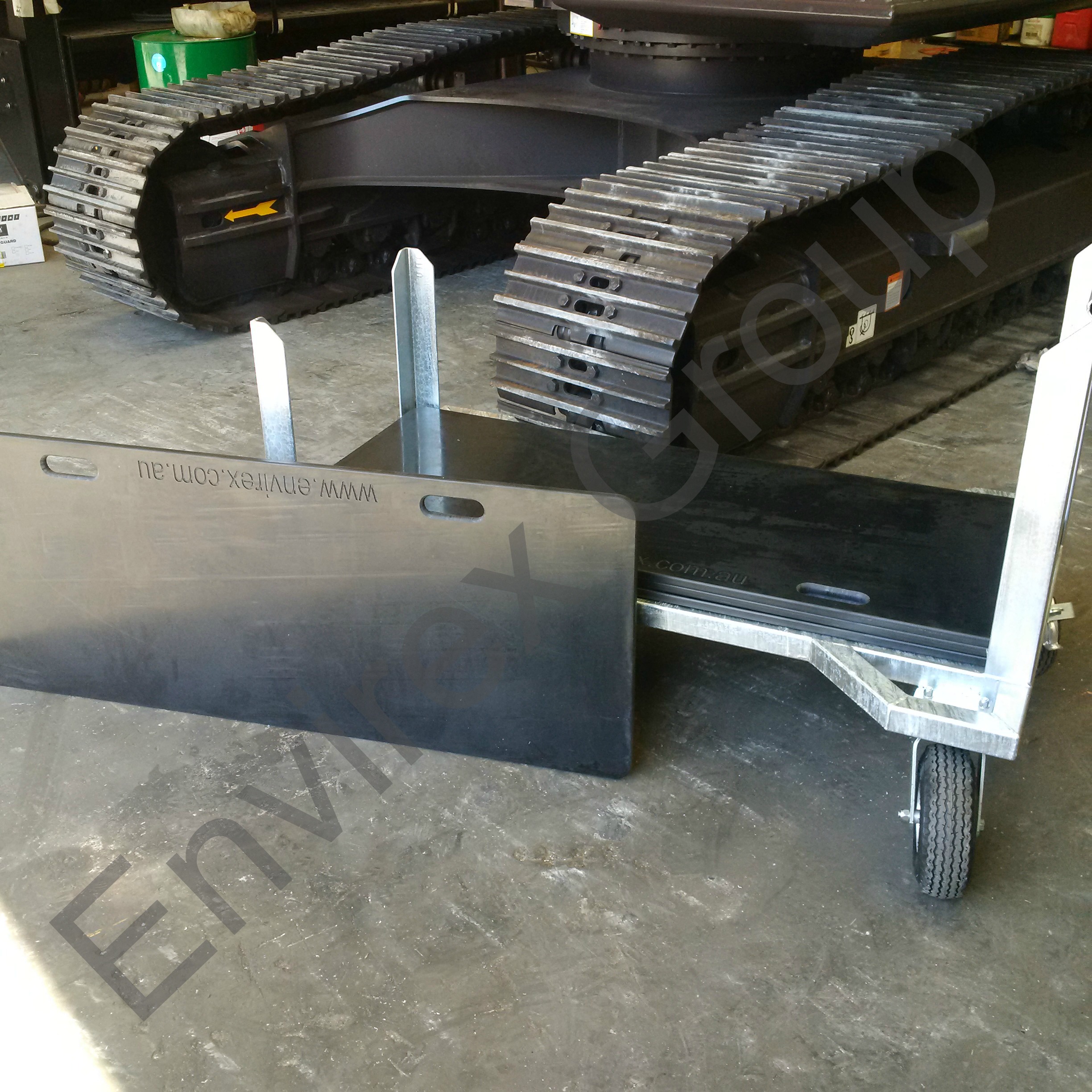 Dozer Mat From Checkers - Protect From Steel Track Damage on Concrete